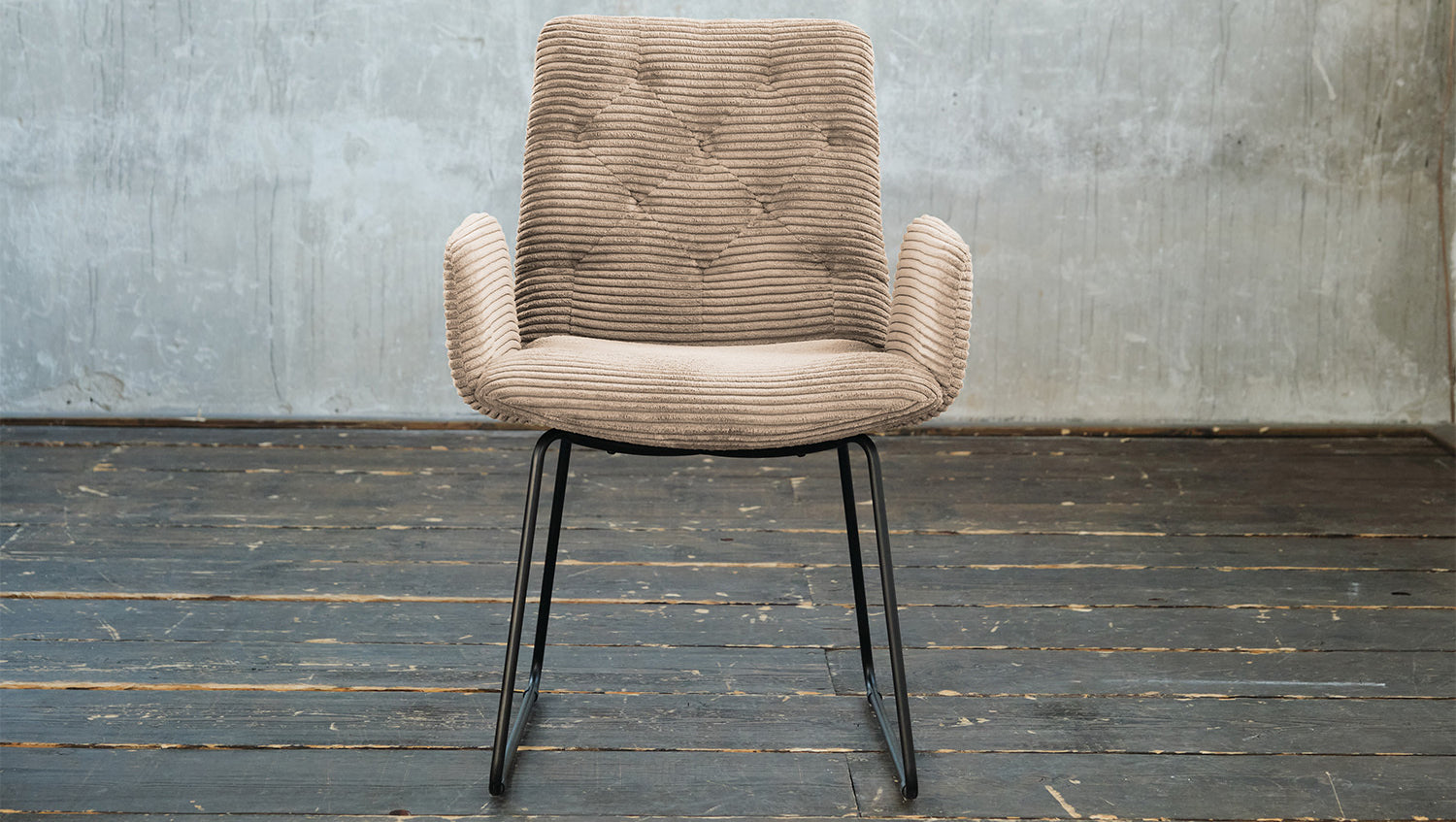 KAWOLA Stuhl NEW CHARME Esszimmersessel Cord taupe