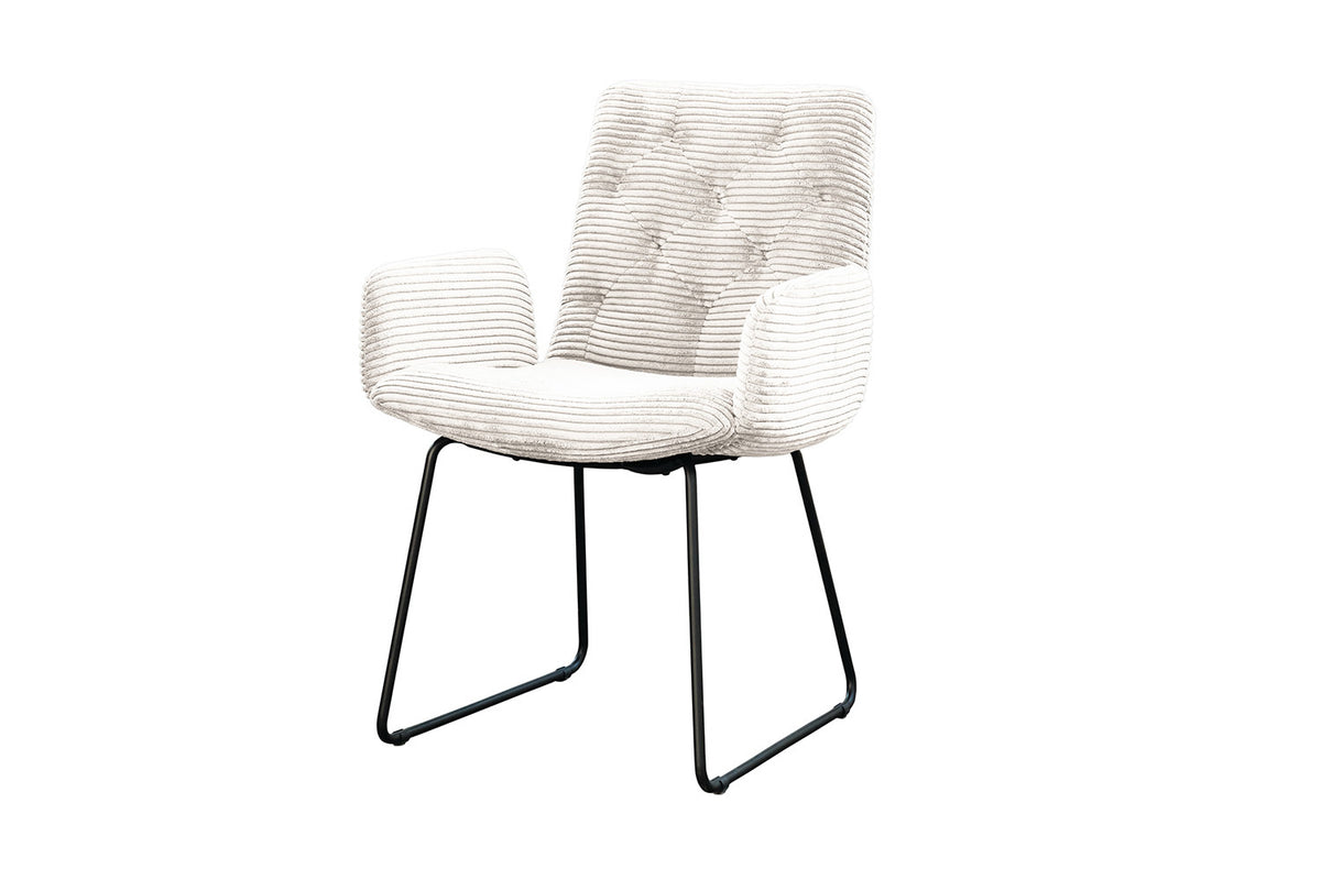 KAWOLA Stuhl NEW CHARME Esszimmersessel Cord weiß