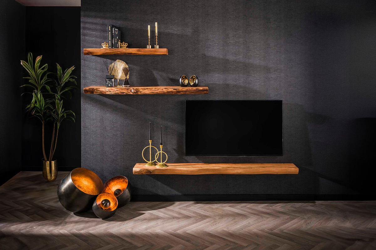 KAWOLA Wandregal SESA 100 cm Akazie massiv natur
