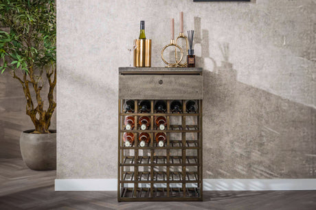 KAWOLA Weinschrank BALZAR Metall bronze 1 Schublade