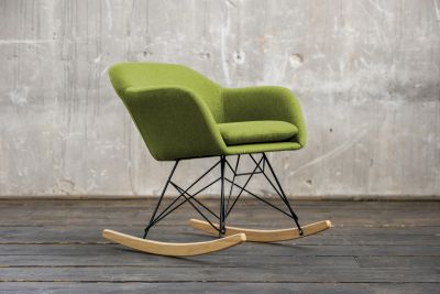 KAWOLA mecedora Stella mecedora silla de comedor tela verde/lima