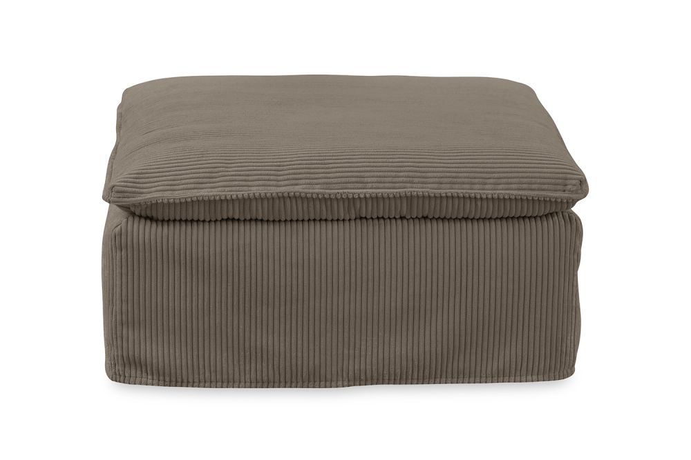 KAWOLA taburete NETTA tapizado tapizado extraíble pana gris-marrón