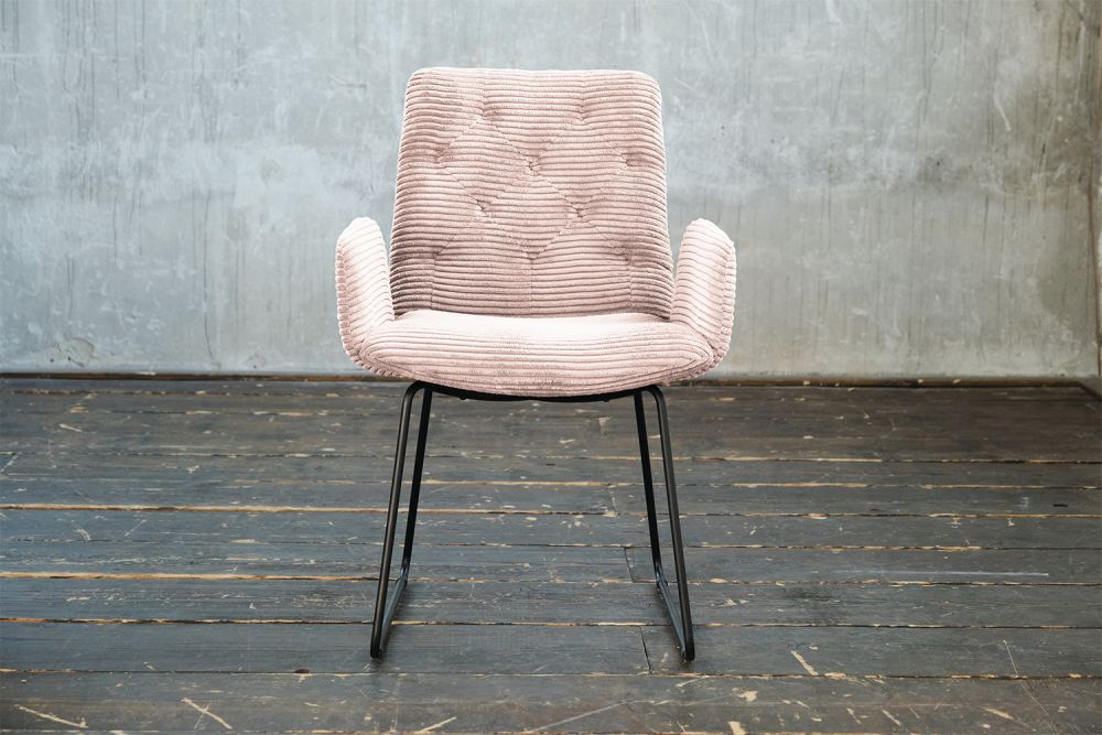 KAWOLA silla NEW CHARME silla de comedor rosa pana