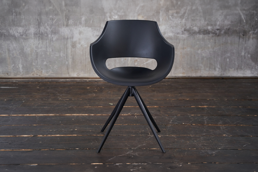 2.ª oportunidad KAWOLA silla ZAJA silla de comedor giratoria de plástico negro