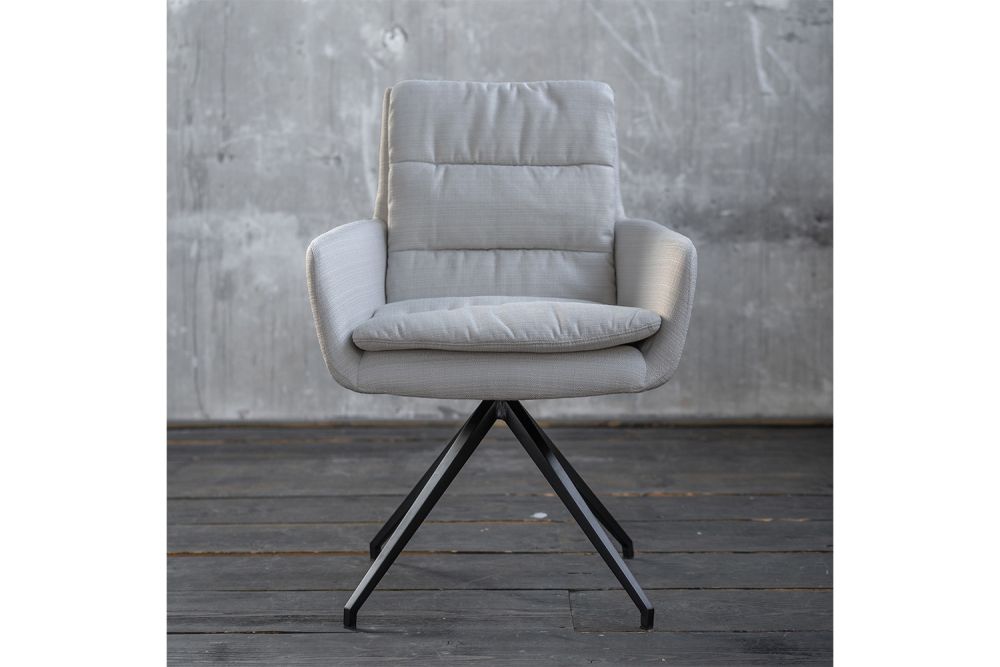 2.ª oportunidad Silla giratoria KAWOLA Silla giratoria VINCE de tela gris claro