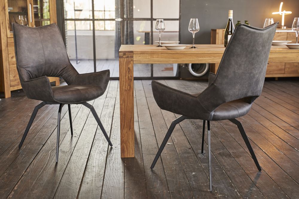 KAWOLA silla de comedor SIVO silla giratoria tela antracita
