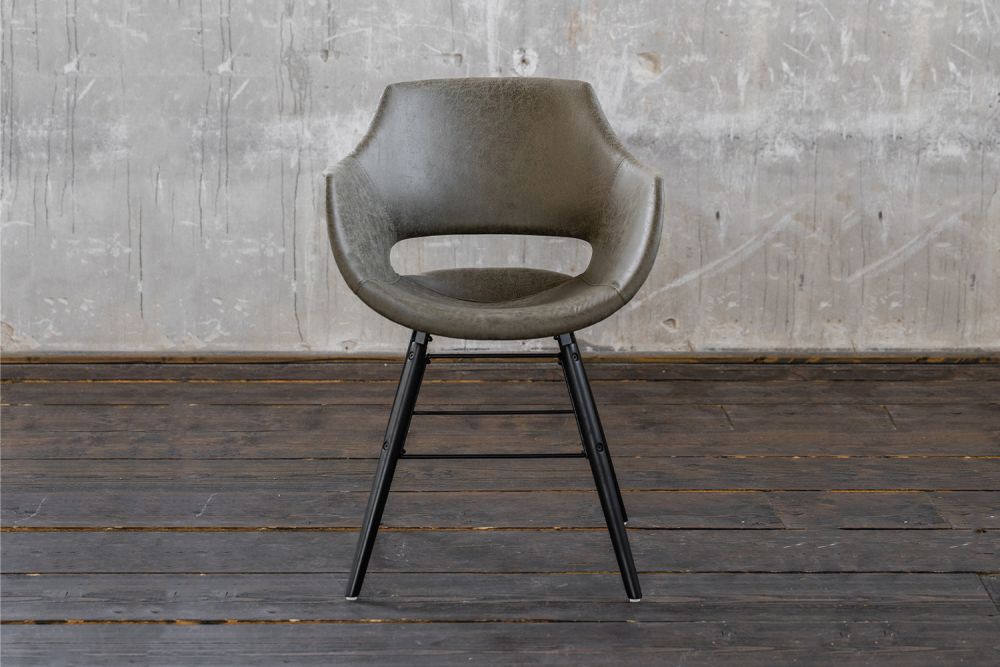 KAWOLA silla "ZAJA Square" silla de comedor microfibra oliva