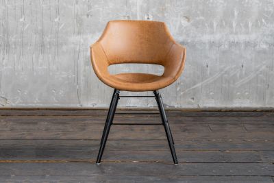KAWOLA silla "ZAJA Square" silla de comedor microfibra coñac