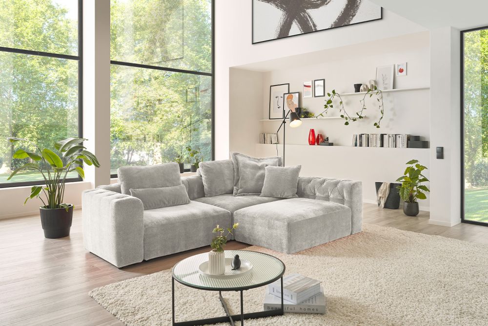 KAWOLA Sofá modular SEPHI 2 Panas Plata vintage