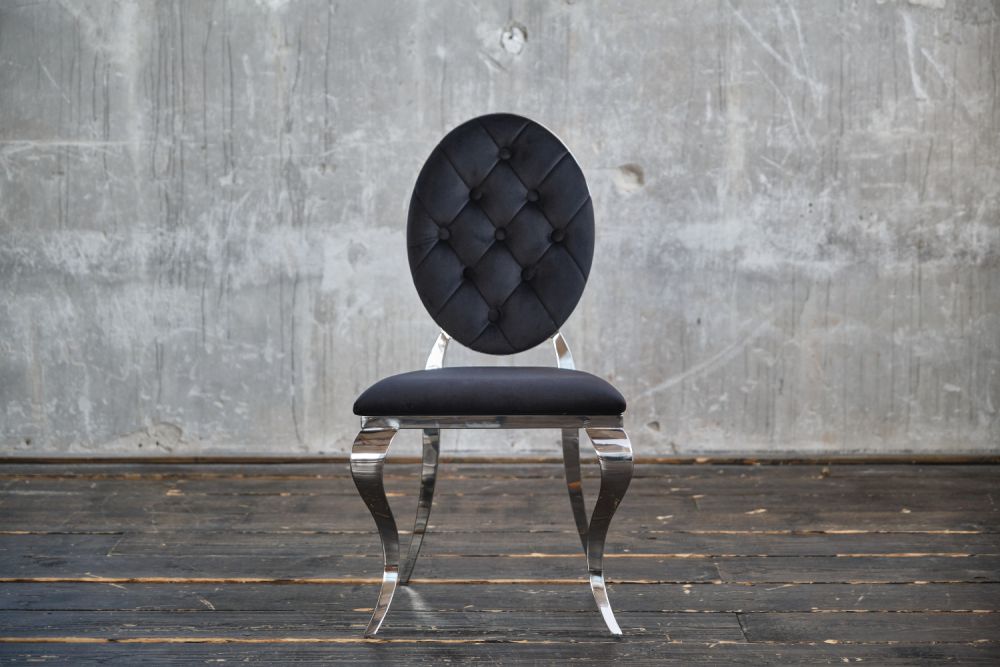 KAWOLA silla LINDA silla de comedor terciopelo barroco negro