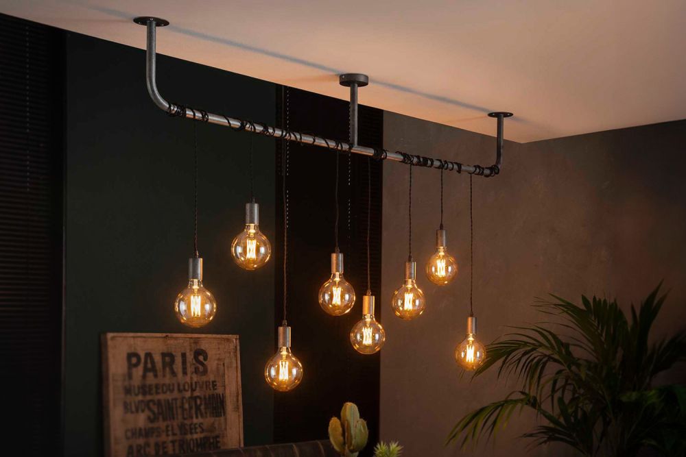KAWOLA lámpara colgante VARESE lámpara colgante 8 luces cristal/gris metalizado