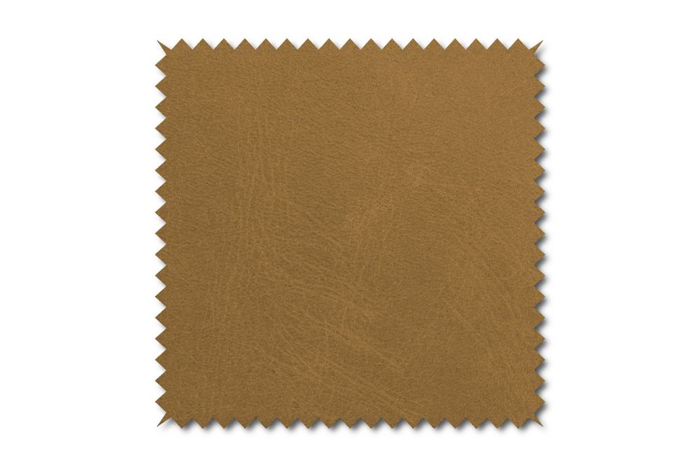 KAWOLA muestra de tela de cuero coñac 10x10cm