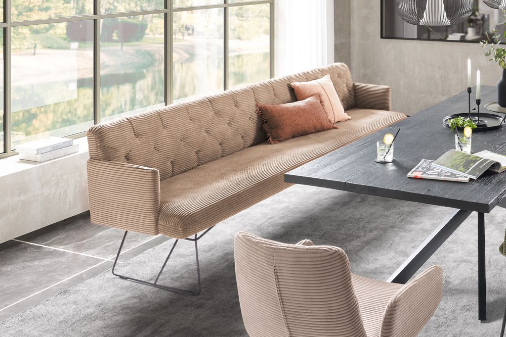 Banco de comedor KAWOLA CHARME Cord taupe