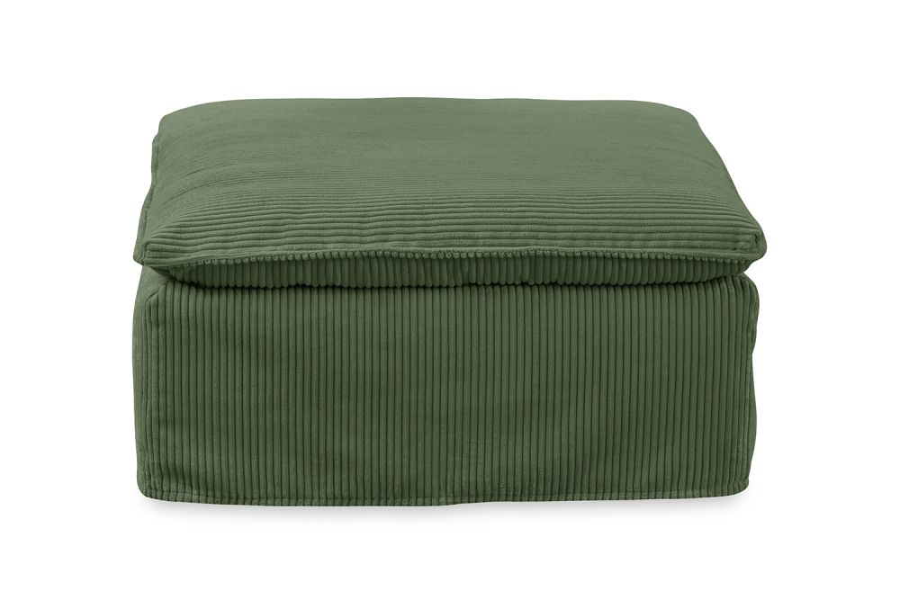 KAWOLA taburete NETTA tapizado tapizado extraíble pana verde musgo