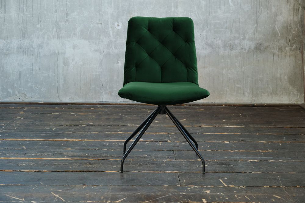 KAWOLA silla NEW CHARME silla giratoria silla de comedor terciopelo esmeralda