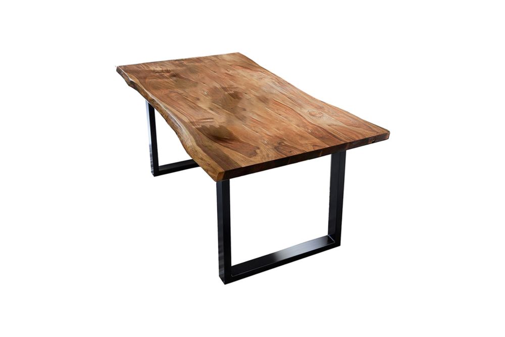 Mesa de comedor 180x90cm maciza con pié de arbol negro