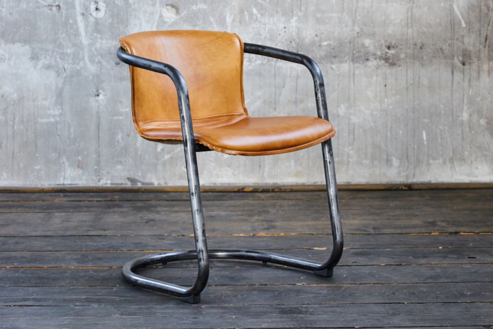 KAWOLA Silla FILLY Silla de comedor de cuero coñac A/A/P: 54/73/61cm