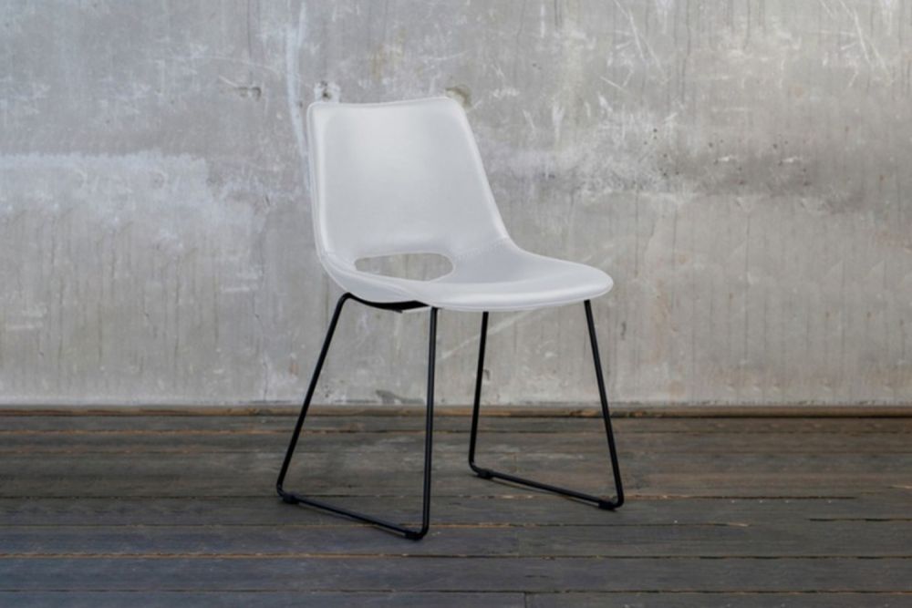 Silla KAWOLA ASCO blanco negro estructura metálica