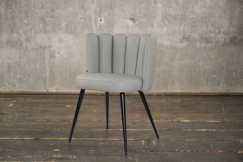 KAWOLA silla JADA silla de comedor de cuero gris