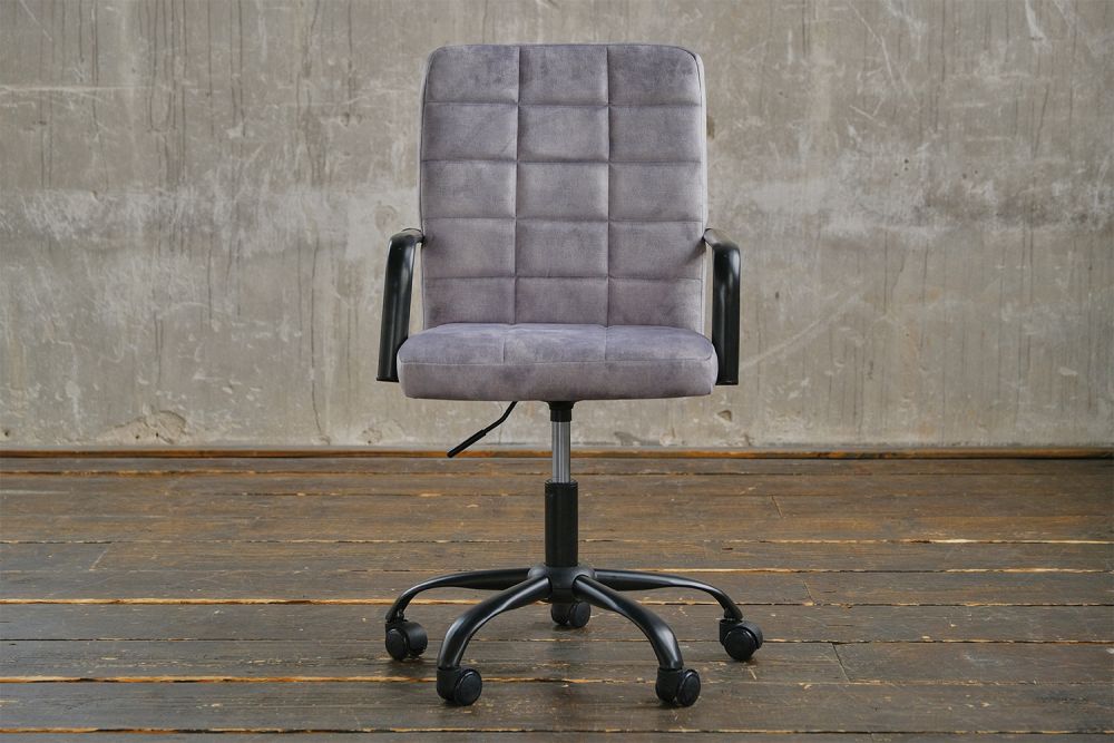 Silla de oficina KAWOLA Silla de escritorio MERLE Gris terciopelo