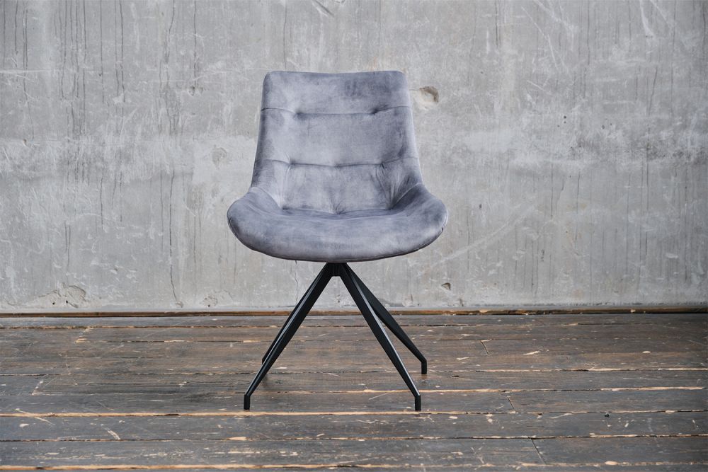 2.ª oportunidad Silla KAWOLA Silla de comedor ENYA Gris terciopelo