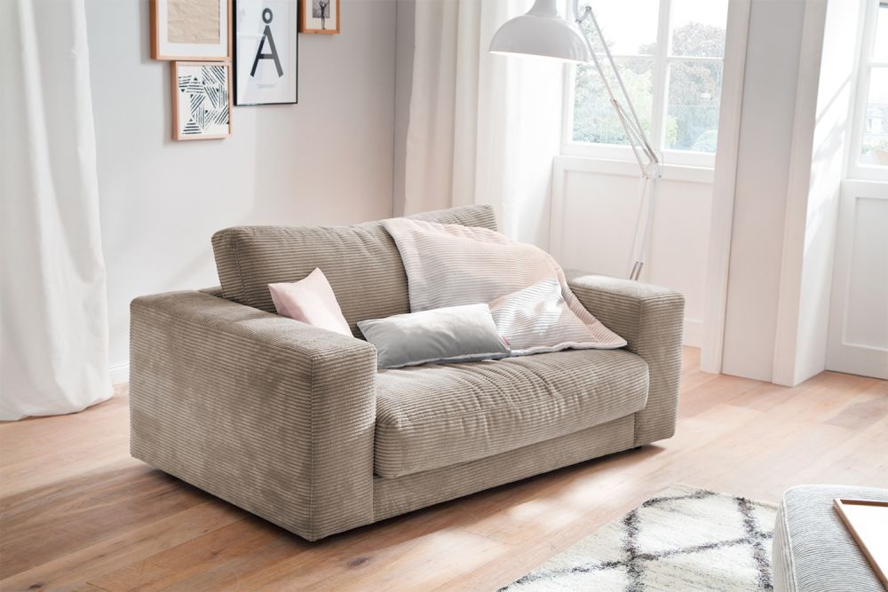KAWOLA sillón doble MADELINE Loveseat Cord taupe