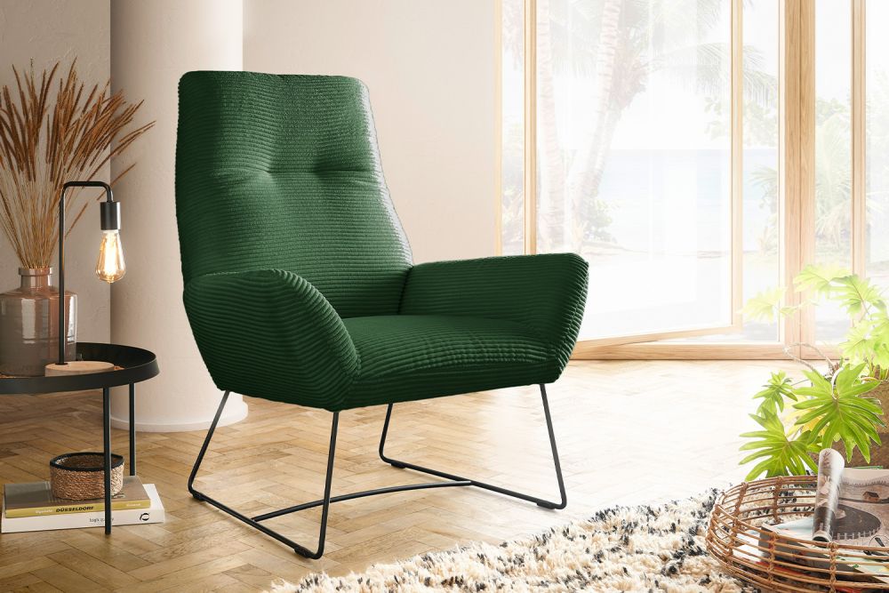 Sillón KAWOLA BISA Cord esmeralda
