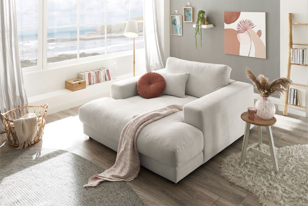 KAWOLA Chaise longue MADELINE pana fina plata