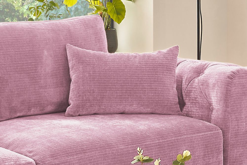KAWOLA cojín puntiagudo SEPHI rectangular pana rosa vintage
