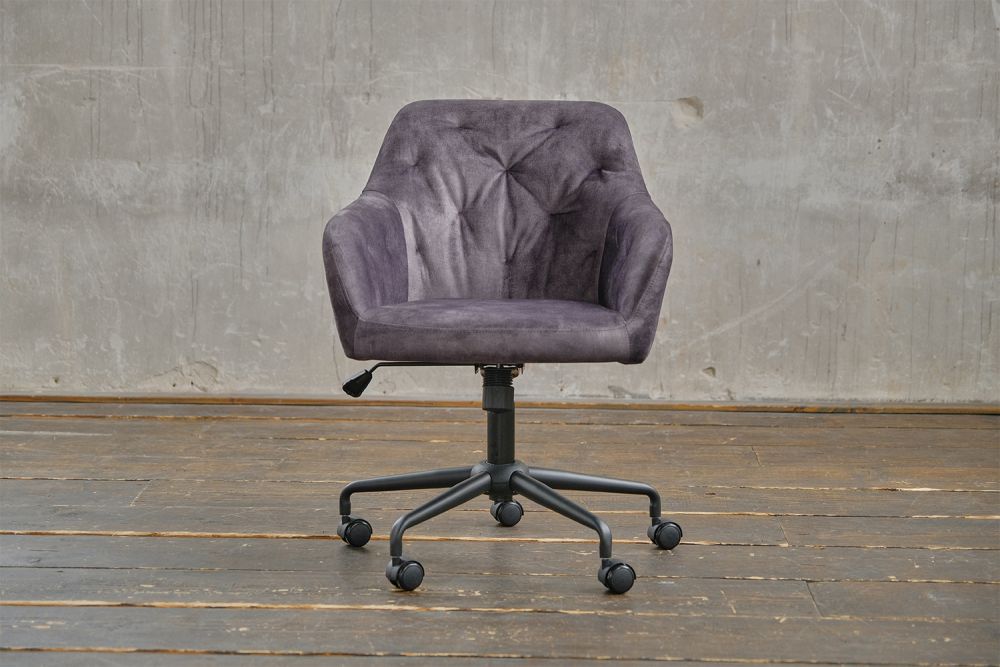Silla de oficina KAWOLA Silla de escritorio KAYA Terciopelo antracita