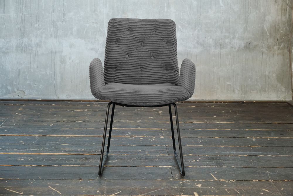 KAWOLA NUEVA SILLA DE COMEDOR CHARME Gris pana