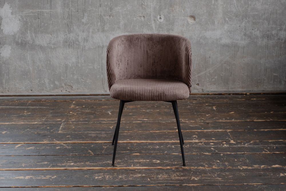 Silla de comedor KAWOLA LENA Cord marrón