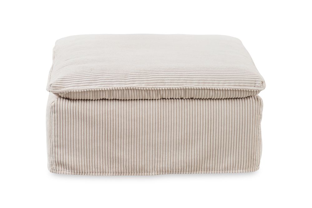 KAWOLA taburete NETTA tapizado tapizado extraíble pana crema blanco
