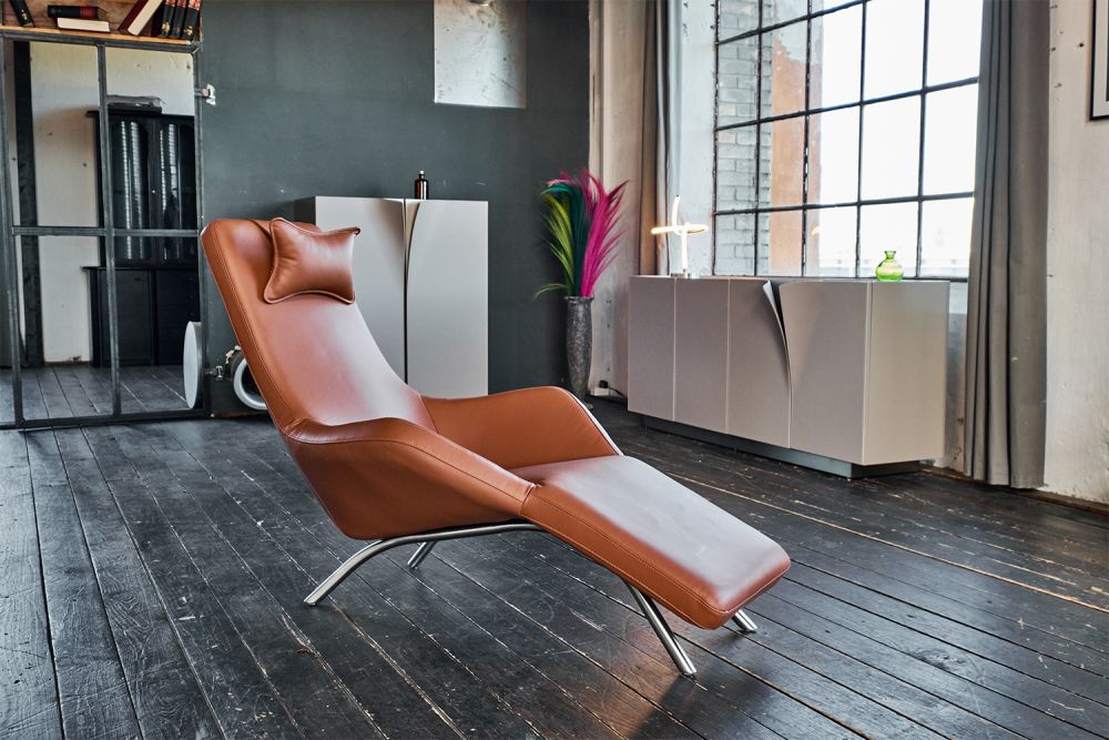 KAWOLA sillón reclinable CAVAL cuero marrón