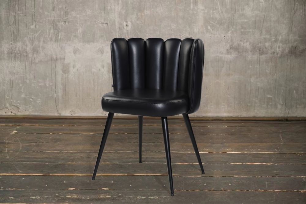 KAWOLA silla JADA silla de comedor de cuero negro
