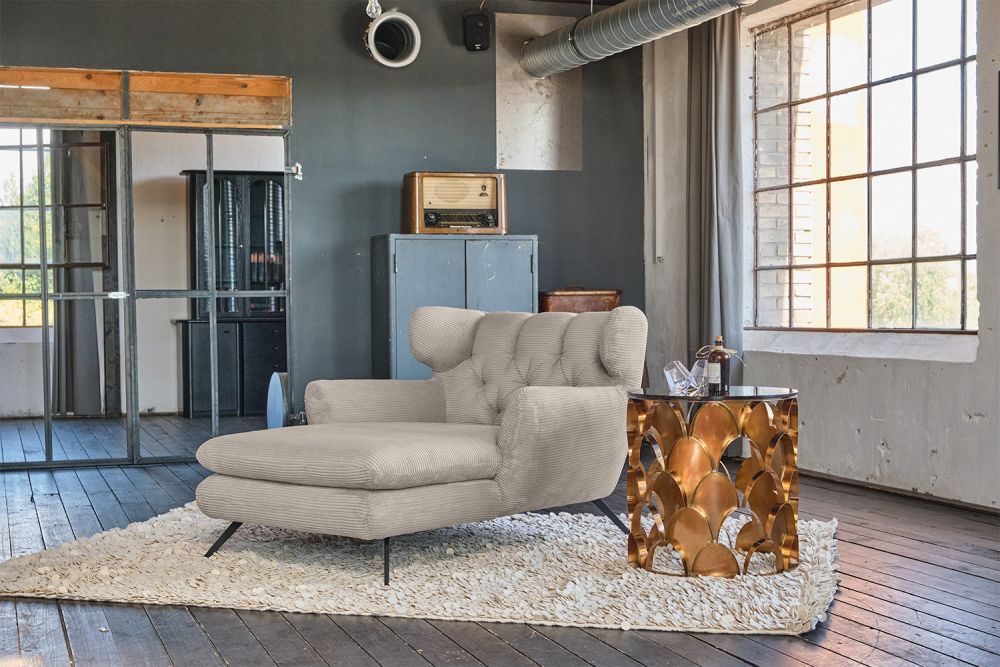 KAWOLA Chaise longue CHARME Pana gris piedra