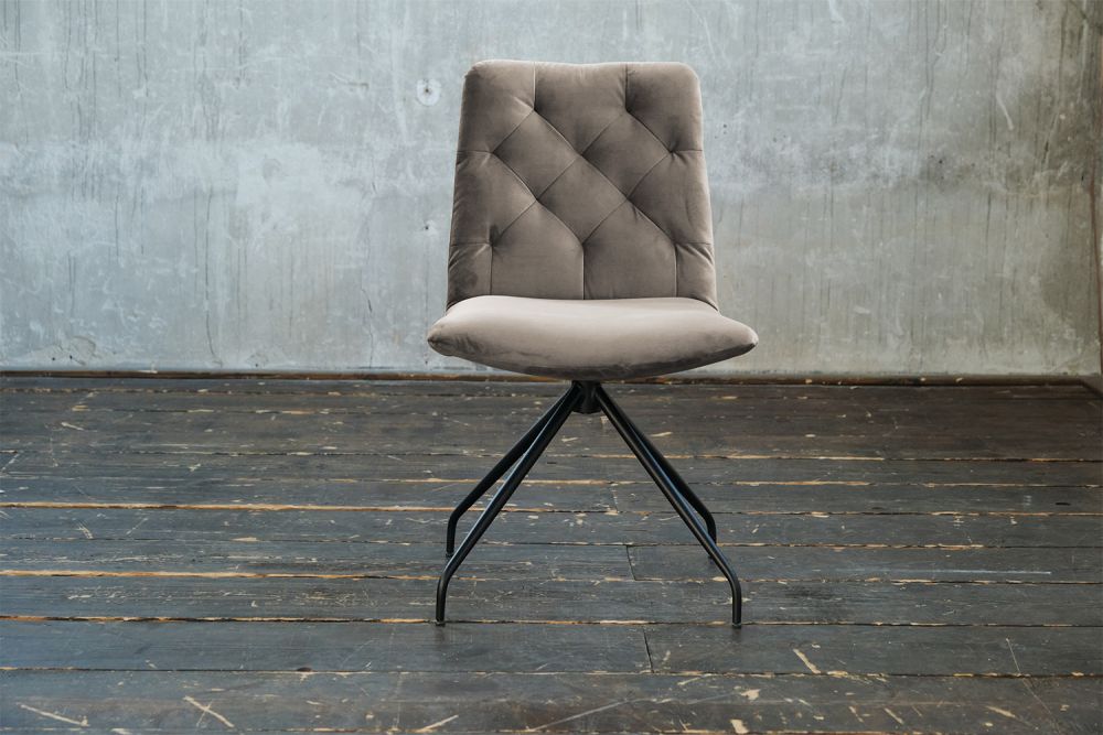 KAWOLA silla NEW CHARME silla giratoria silla de comedor Terciopelo arena