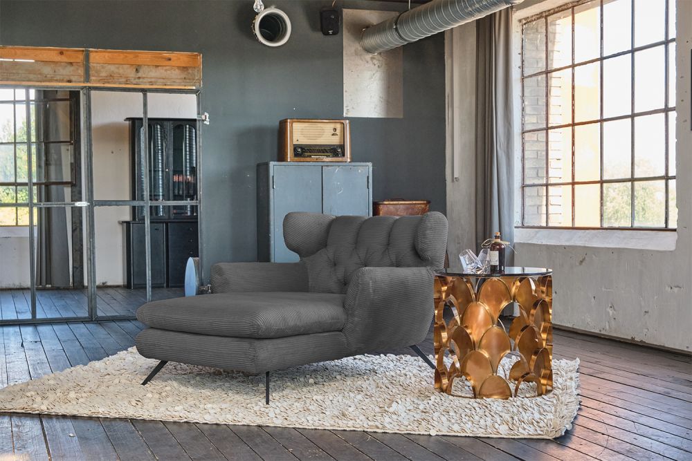 KAWOLA Chaise longue CHARME Gris pana