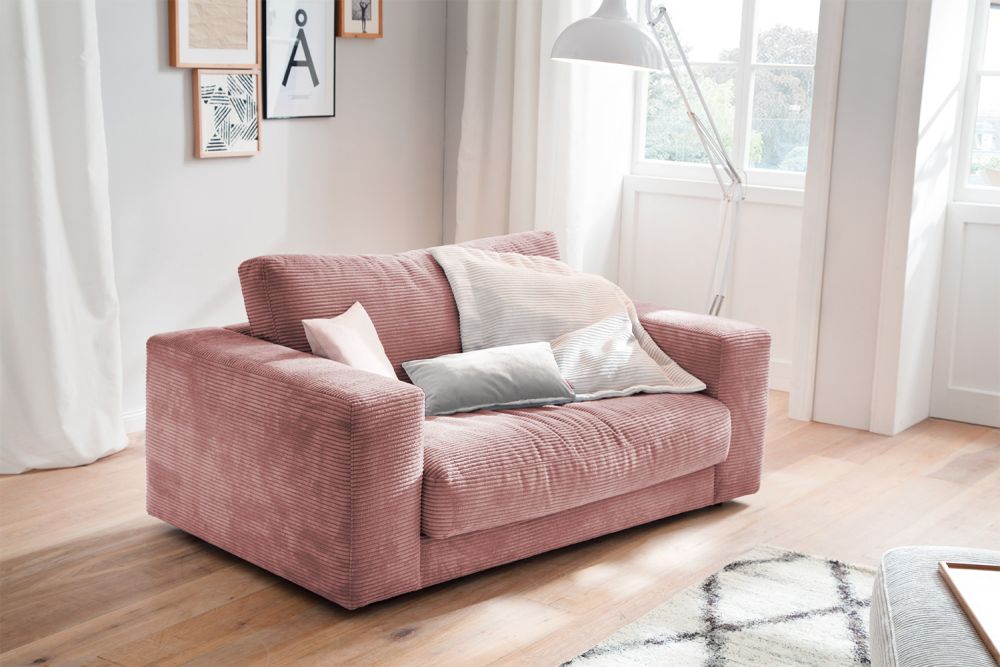 KAWOLA sillón doble MADELINE Loveseat Pana rosa