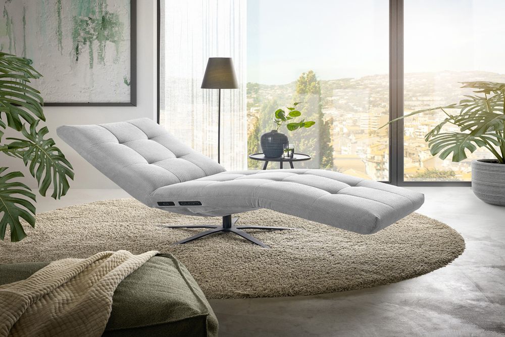 KAWOLA Sillón de descanso LETICIA motorizado cuerda fina plata