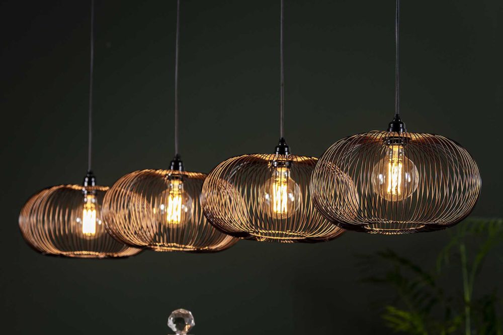 KAWOLA lámpara colgante CATAVI lámpara colgante 4 luces metal negro