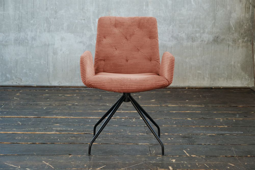 KAWOLA silla NEW CHARME silla giratoria silla de comedor pana óxido