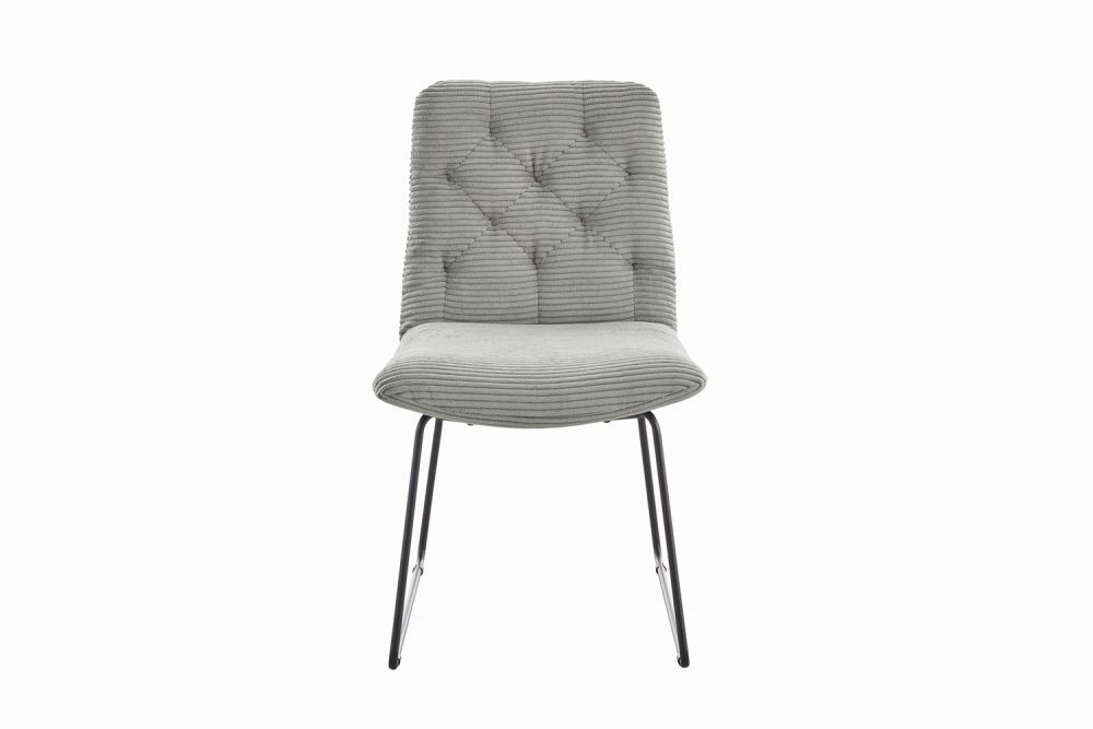 KAWOLA silla NEW CHARME silla de comedor pana gris piedra