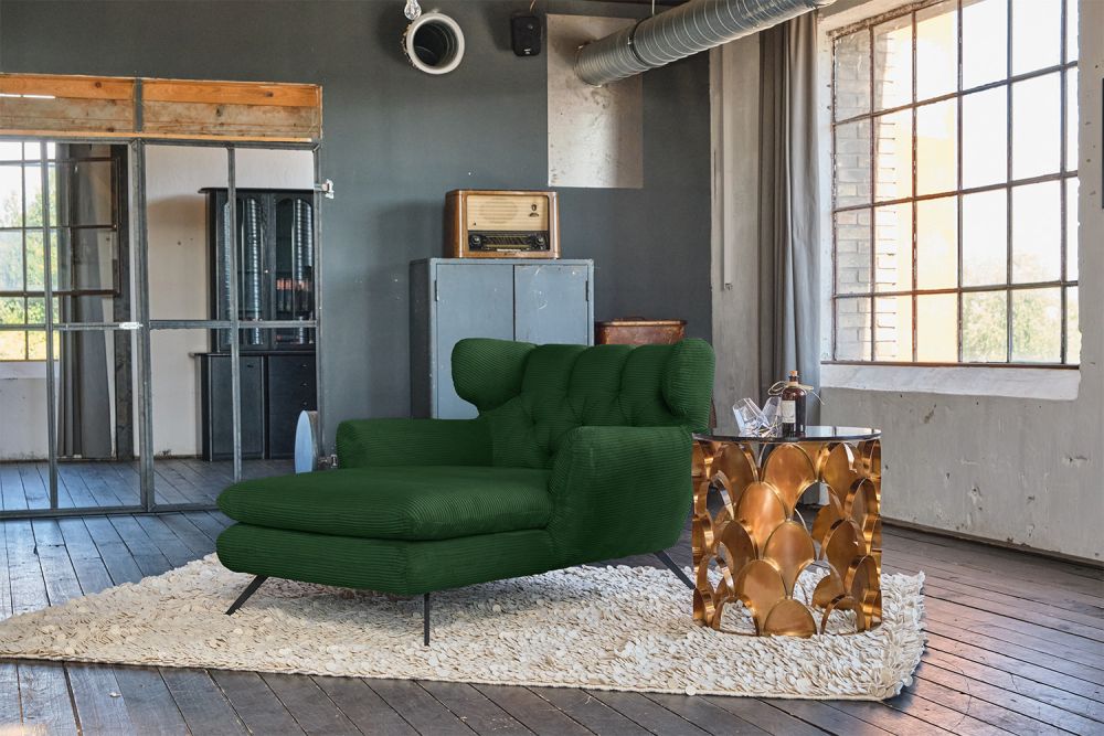 KAWOLA Chaise longue CHARME Pana esmeralda
