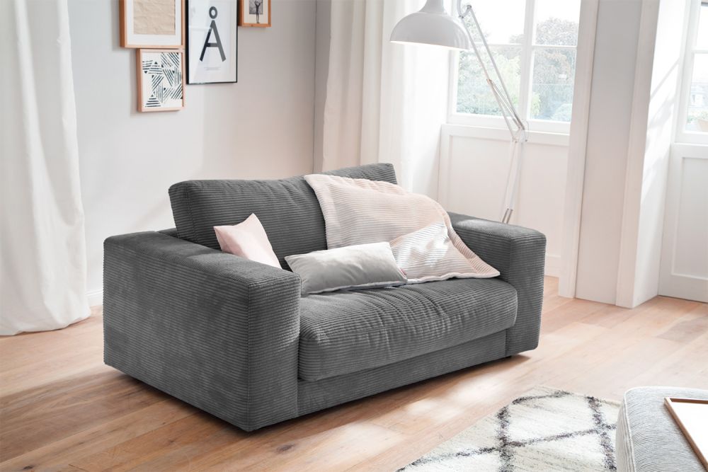 KAWOLA sillón doble MADELINE Loveseat gris pana