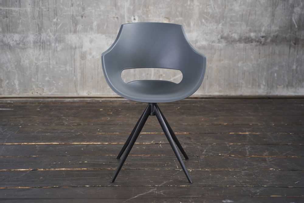 2.ª oportunidad KAWOLA silla ZAJA silla de comedor giratoria de plástico antracita