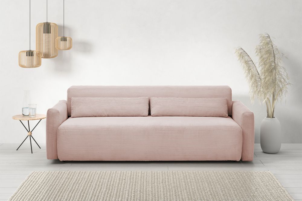 KAWOLA Sofa NEO sofa cama sofa cama pana rosa