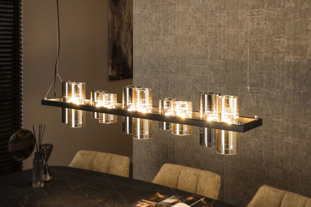 KAWOLA lámpara colgante MALLAWI lámpara colgante 10 luces cristal negro