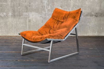 KAWOLA sillón reclinable SIRO tela naranja (A/A/P) 70x78x125cm