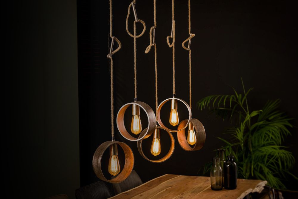 KAWOLA lámpara colgante MESSINA lámpara colgante 5 luces gris níquel